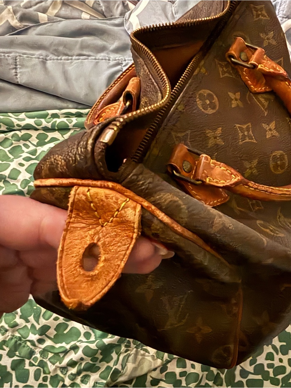 Louis Vuitton Brown Monogram Canvas Satchel with Tan Handles - Picture 3 of 5
